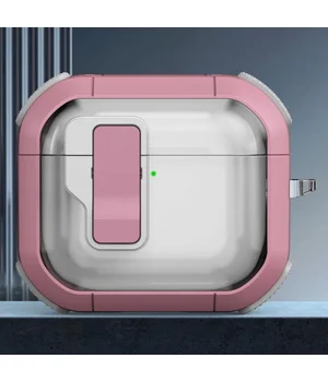 Футляр противоударный Locking Button для наушников Airpods 3 Pink