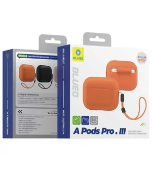 Силиконовый футляр BlueO Liquid silicone для наушников Airpods Pro 3 Orange