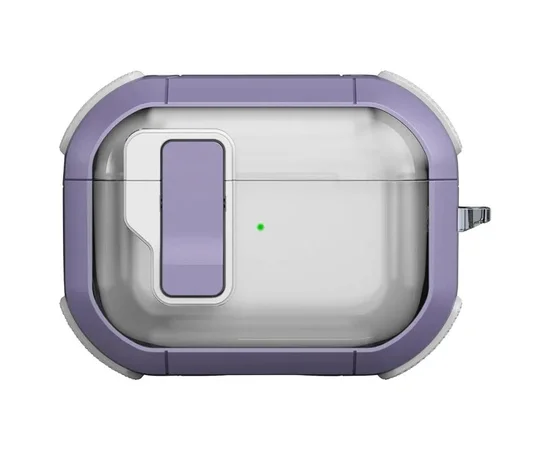 Футляр противоударный Locking Button для наушников Airpods Pro 3 Light Purple