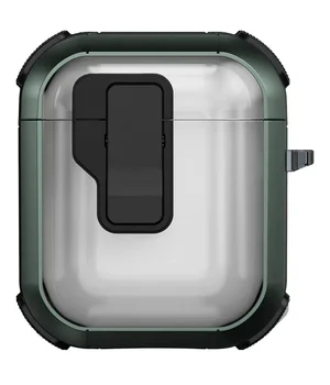 Футляр противоударный Locking Button для наушников Airpods 1/2 Apple Green