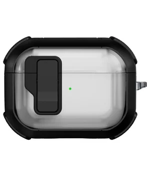 Футляр противоударный Locking Button для наушников Airpods Pro 2 / Pro Black