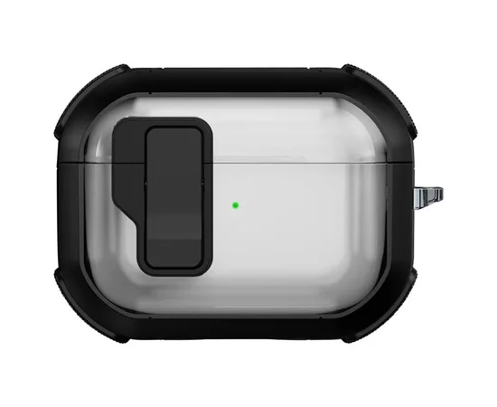 Футляр противоударный Locking Button для наушников Airpods Pro 2 / Pro Black