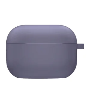 Силиконовый футляр с микрофиброй для наушников Airpods Pro 3 Серый / Lavender Gray