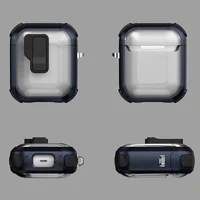 Футляр противоударный Locking Button для наушников Airpods 1/2 Blue