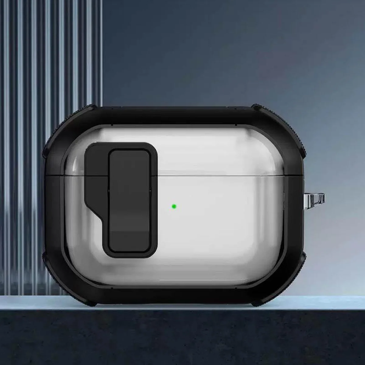 Футляр противоударный Locking Button для наушников Airpods Pro 3 Black