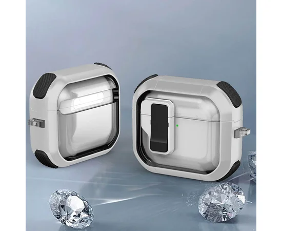 Футляр протиударний Locking Button для навушників Airpods 4 White