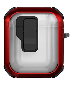 Футляр противоударный Locking Button для наушников Airpods 1/2 Red