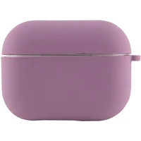 Силиконовый футляр с микрофиброй для наушников Airpods 4 Лиловый / Lilac Pride