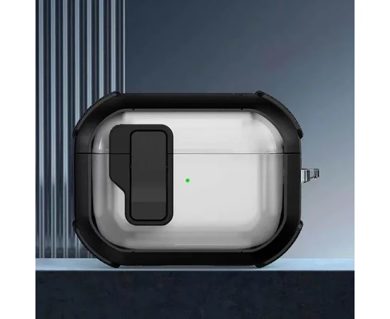 Футляр противоударный Locking Button для наушников Airpods Pro Black