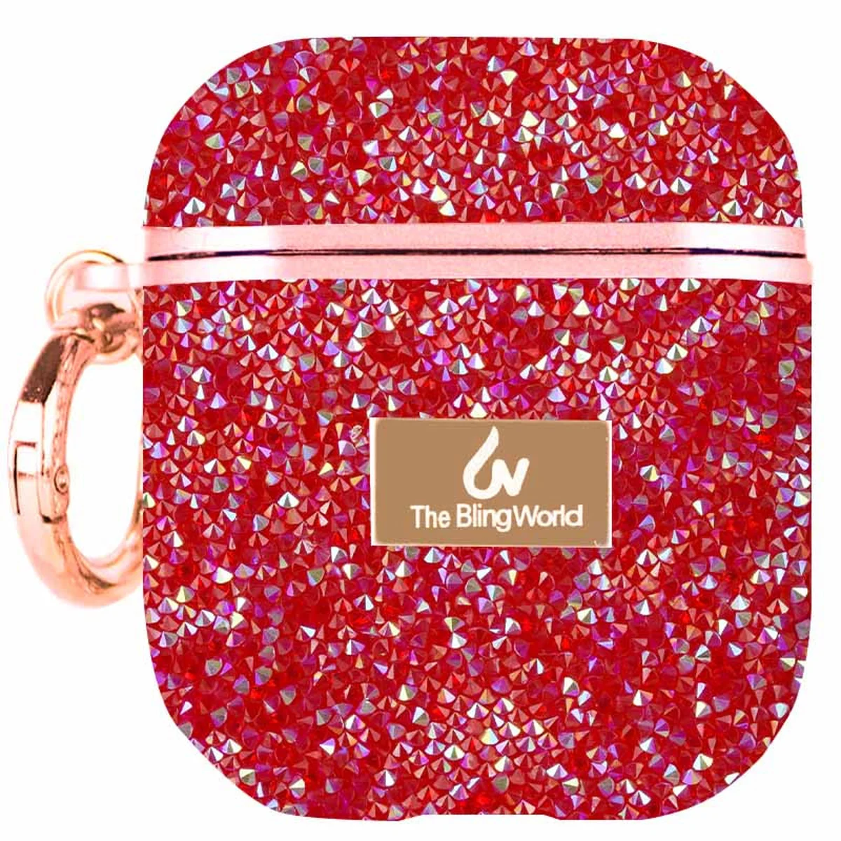 TPU чехол Bling World Rock Diamond для наушников AirPods 1/2 Красный