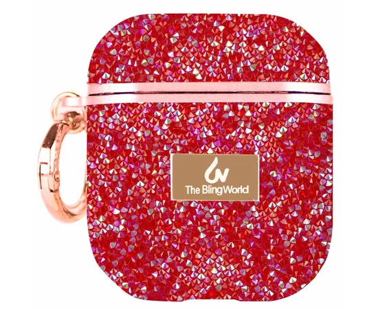 TPU чохол Bling World Rock Diamond для навушників AirPods 1/2 Червоний
