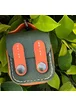 Кожаный футляр Briefcase для наушников AirPods 1/2 Green / Orange