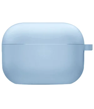 Силиконовый футляр с микрофиброй для наушников Airpods 4 Голубой / Lilac Blue