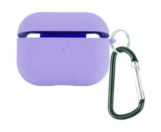 Силиконовый футляр с микрофиброй для наушников Airpods Pro 3 Сиреневый / Dasheen