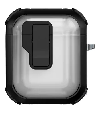 Футляр протиударний Locking Button для навушників Airpods 1/2 Black