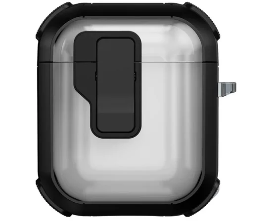 Футляр противоударный Locking Button для наушников Airpods 1/2 Black