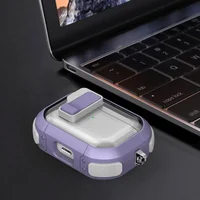 Футляр противоударный Locking Button для наушников Airpods Pro 3 Light Purple