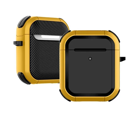Протиударний футляр Black ed. для навушників Airpods 1/2 Yellow