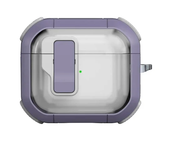 Футляр протиударний Locking Button для навушників Airpods 3 Light Purple