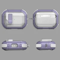 Футляр противоударный Locking Button для наушников Airpods Pro 2 / Pro Light Purple