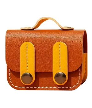Кожаный футляр Briefcase для наушников AirPods Pro Brown / Yellow