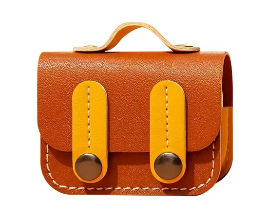 Шкіряний футляр Briefcase для навушників AirPods Pro Brown / Yellow