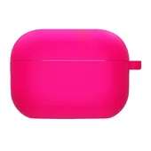 Силиконовый футляр с микрофиброй для наушников Airpods Pro 3 Розовый / Barbie pink