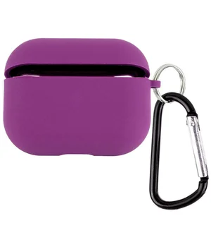 Силиконовый футляр с микрофиброй для наушников Airpods 4 Фиолетовый / Grape