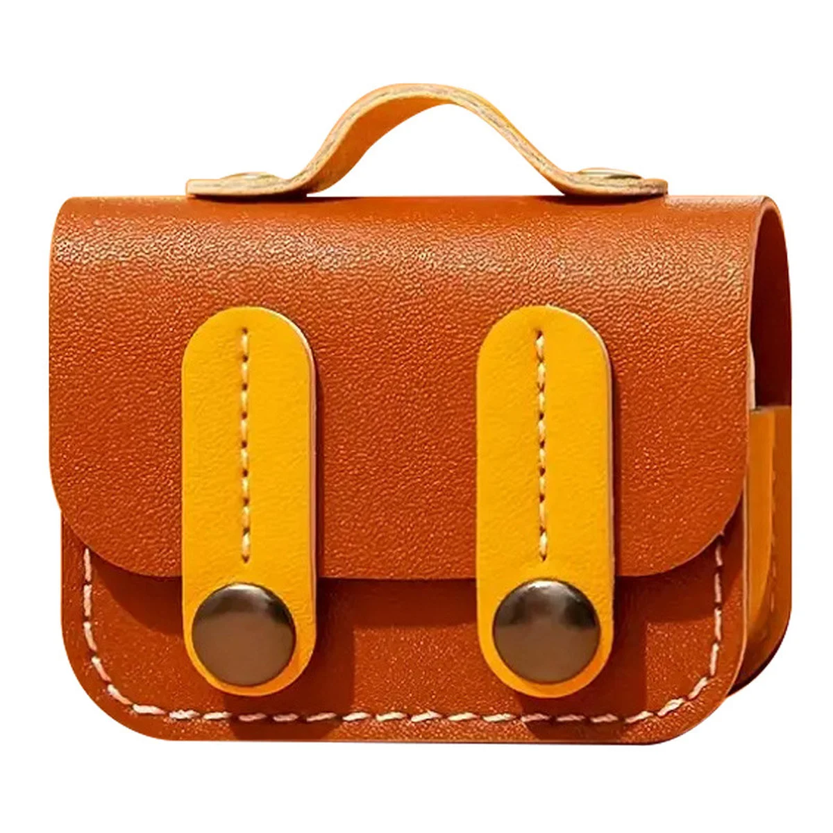 Кожаный футляр Briefcase для наушников AirPods Pro 2 / Pro Brown / Yellow
