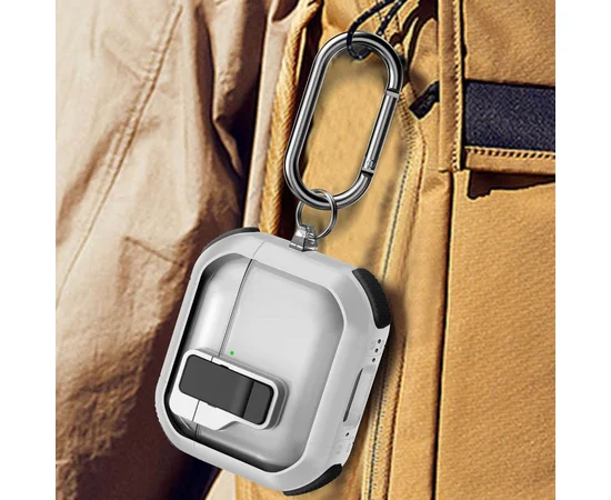Футляр противоударный Locking Button для наушников Airpods 3 White