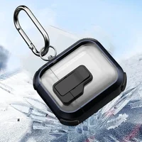 Футляр противоударный Locking Button для наушников Airpods 1/2 Blue