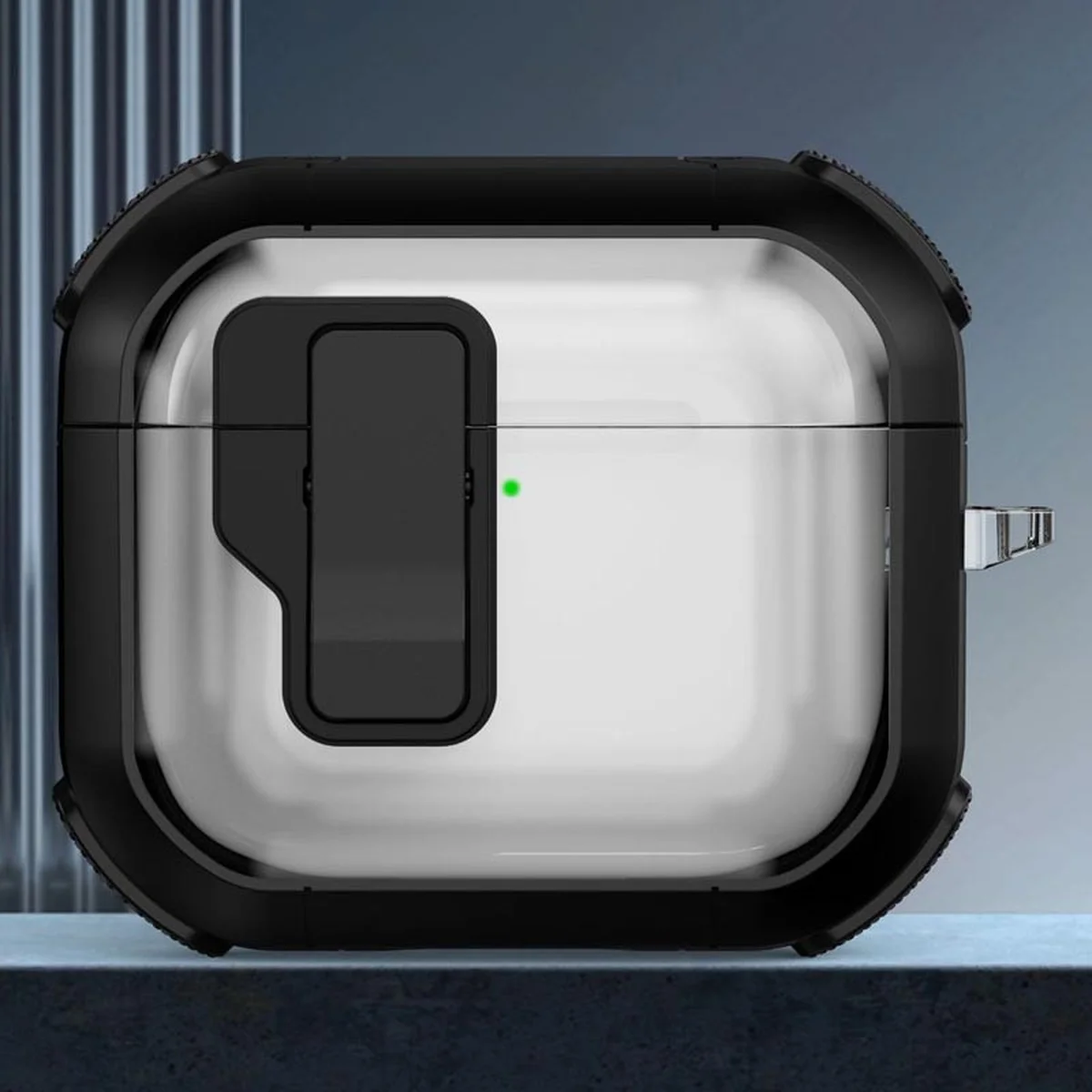 Футляр противоударный Locking Button для наушников Airpods 3 Black