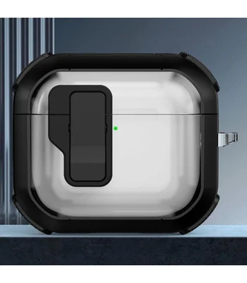 Футляр протиударний Locking Button для навушників Airpods 3 Black