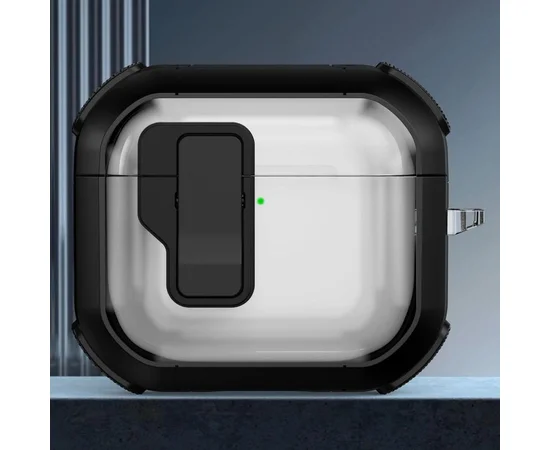 Футляр противоударный Locking Button для наушников Airpods 3 Black