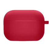 Силиконовый футляр с микрофиброй для наушников Airpods Pro 3 Красный / Rose Red