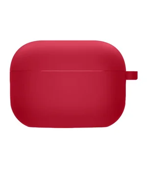 Силиконовый футляр с микрофиброй для наушников Airpods Pro 3 Красный / Rose Red