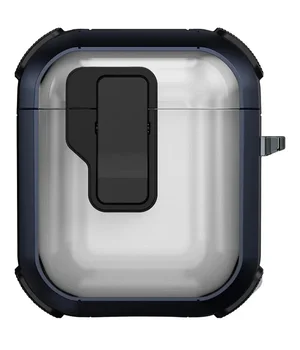 Футляр противоударный Locking Button для наушников Airpods 1/2 Blue