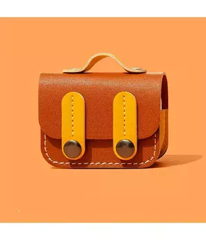 Кожаный футляр Briefcase для наушников AirPods Pro 2 / Pro Brown / Yellow