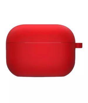 Силиконовый футляр с микрофиброй для наушников Airpods Pro 3 Красный / Red