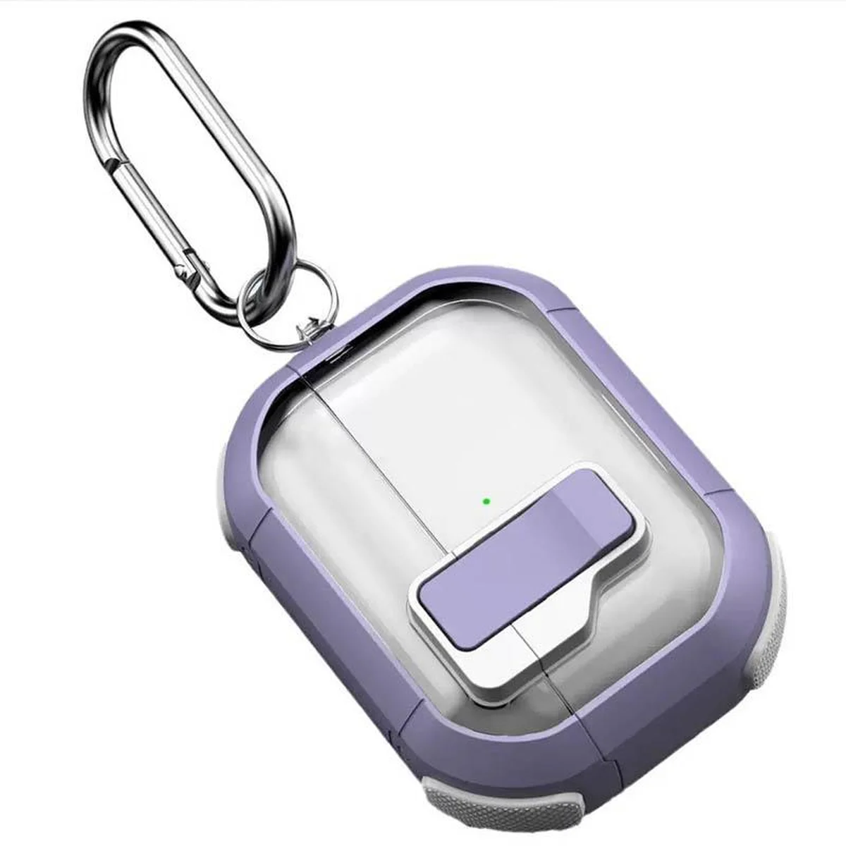 Футляр протиударний Locking Button для навушників Airpods Pro 3 Light Purple