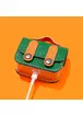 Кожаный футляр Briefcase для наушников AirPods Pro 2 / Pro Green / Orange