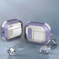 Футляр протиударний Locking Button для навушників Airpods Pro 3 Light Purple