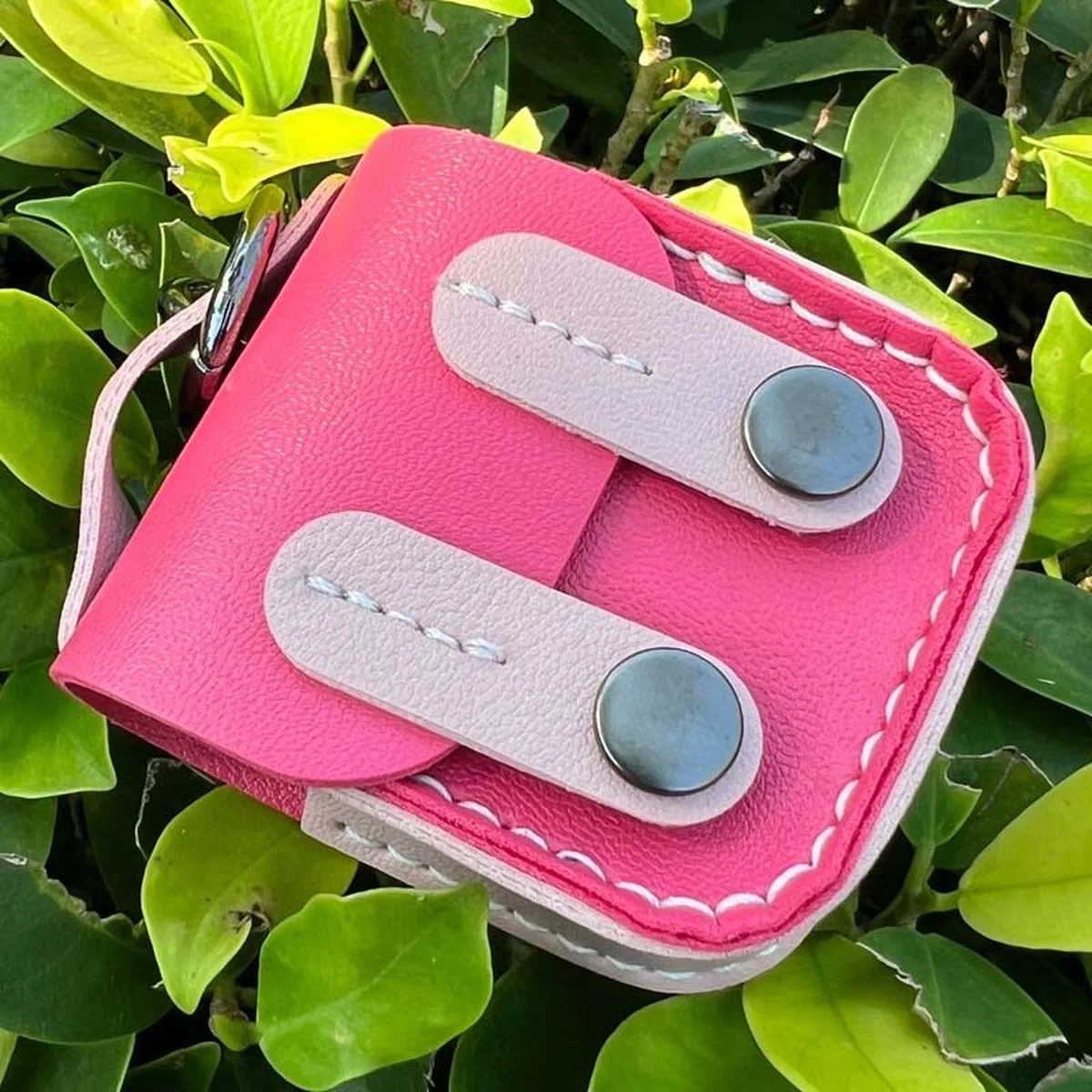 Кожаный футляр Briefcase для наушников AirPods 1/2 Pink