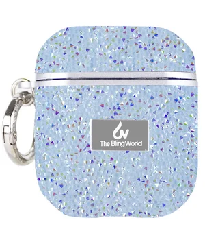 TPU чехол Bling World Rock Diamond для наушников AirPods 1/2 Голубой