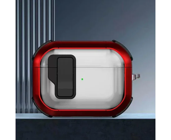 Футляр противоударный Locking Button для наушников Airpods Pro 3 Red