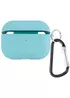 Силиконовый футляр с микрофиброй для наушников Airpods Pro 3 Бирюзовый / Marine Green