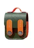 Кожаный футляр Briefcase для наушников AirPods 1/2 Green / Orange