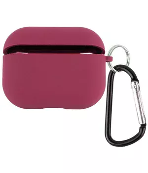 Силіконовий футляр з мікрофіброю для навушників Airpods Pro 3 Бордовий / Plum