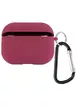 Силіконовий футляр з мікрофіброю для навушників Airpods Pro 3 Бордовий / Plum
