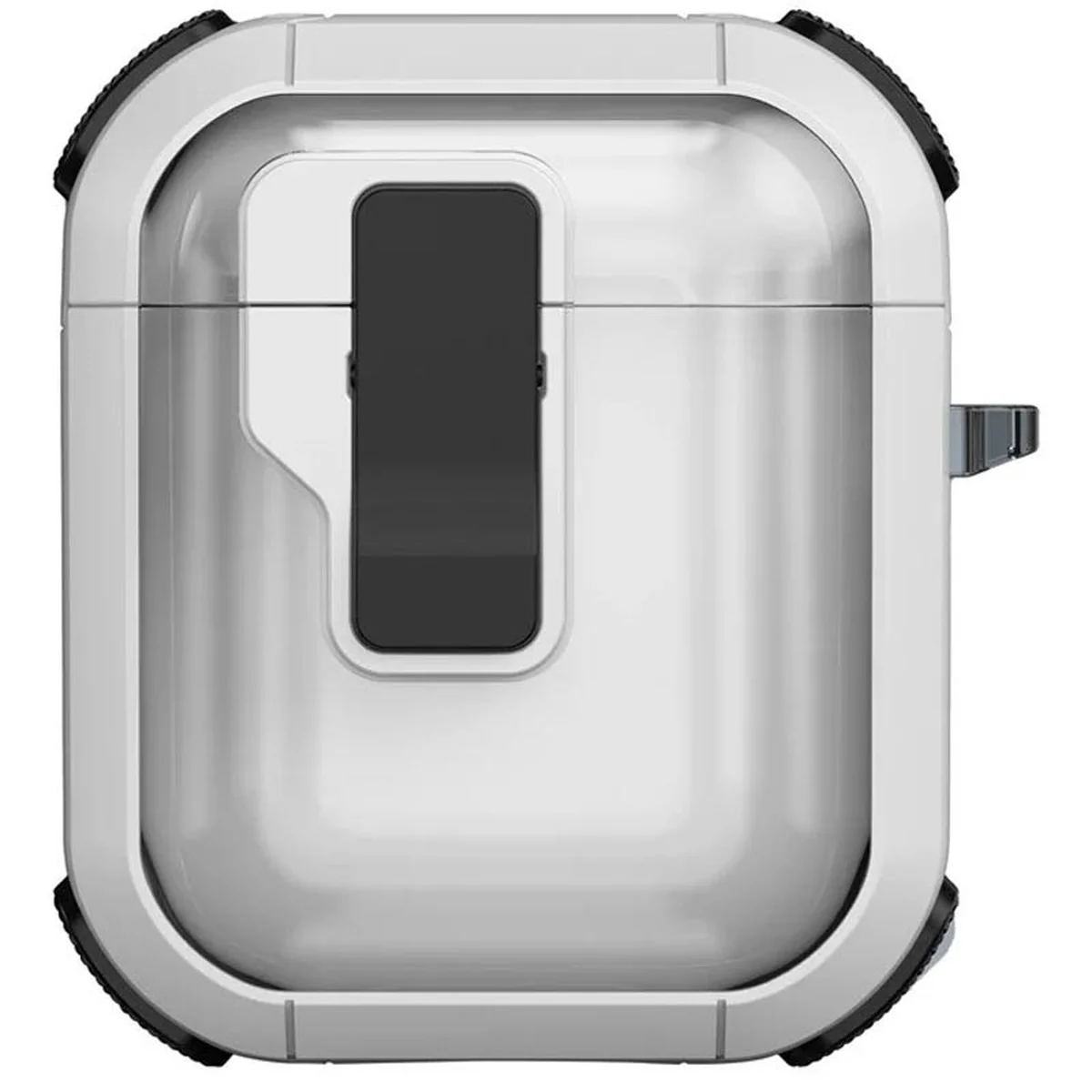 Футляр противоударный Locking Button для наушников Airpods 1/2 White